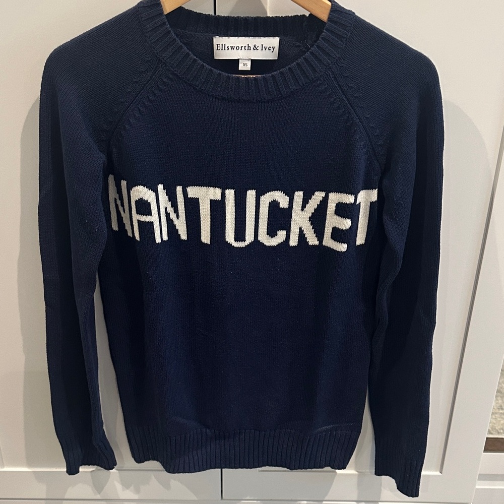 Ellsworth & Ivey Nantucket Navy Crewneck Sweater - Picture 2 of 5